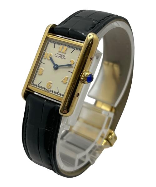 Cartier（カルティエ）Cartier MUST TANK SMALL MODEL VERMEIL/マストタンクSM ヴェルメイユ Ref.W1008354 シャンパンアラビアCC文字盤 サイズ:SM/スモール/15.0cm/20.5mm×27.5mmの古着・服飾アイテム