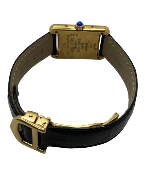 Cartier（カルティエ）Cartier MUST TANK SMALL MODEL VERMEIL/マストタンクSM ヴェルメイユ Ref.W1008354 シャンパンアラビアCC文字盤 サイズ:SM/スモール/15.0cm/20.5mm×27.5mmの古着・服飾アイテム
