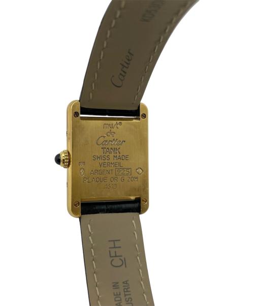 Cartier（カルティエ）Cartier MUST TANK SMALL MODEL VERMEIL/マストタンクSM ヴェルメイユ Ref.W1008354 シャンパンアラビアCC文字盤 サイズ:SM/スモール/15.0cm/20.5mm×27.5mmの古着・服飾アイテム