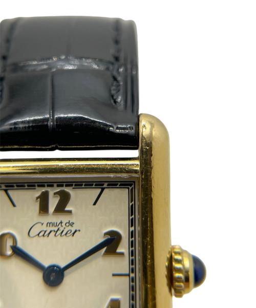 Cartier（カルティエ）Cartier MUST TANK SMALL MODEL VERMEIL/マストタンクSM ヴェルメイユ Ref.W1008354 シャンパンアラビアCC文字盤 サイズ:SM/スモール/15.0cm/20.5mm×27.5mmの古着・服飾アイテム