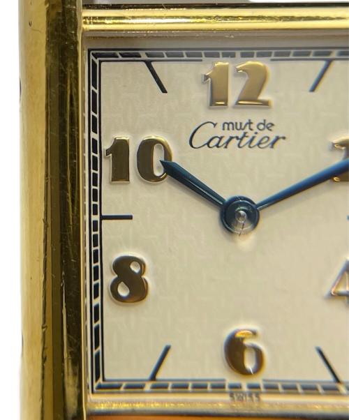 Cartier（カルティエ）Cartier MUST TANK SMALL MODEL VERMEIL/マストタンクSM ヴェルメイユ Ref.W1008354 シャンパンアラビアCC文字盤 サイズ:SM/スモール/15.0cm/20.5mm×27.5mmの古着・服飾アイテム