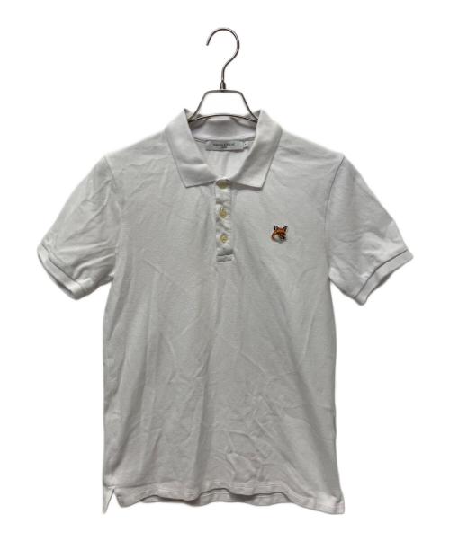 maison kitsune（メゾンキツネ）MAISON KITSUNE (メゾンキツネ) 半袖ポロシャツ ホワイト サイズ:Sの古着・服飾アイテム