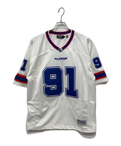 X-LARGE（エクストララージ）X-LARGE (エクストララージ) PANELED FOOTBALL JERSEY ホワイト サイズ:L 未使用品の古着・服飾アイテム