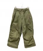 HARVESTYハーベスティー）の古着「コットン ギャバジン オーバーパンツ」｜カーキ