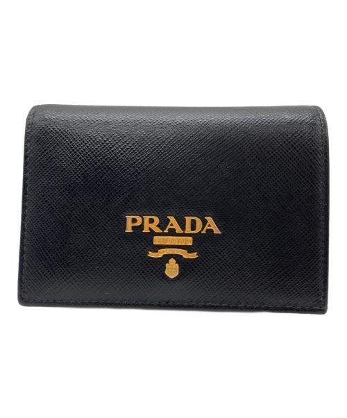 PRADA（プラダ）PRADA (プラダ) 2つ折り財布 ブラックの古着・服飾アイテム