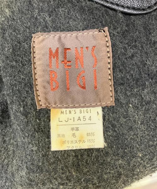 MEN'S BIGI（メンズビギ）MEN'S BIGI (メンズビギ) レザージャケット ブラック サイズ:Lの古着・服飾アイテム
