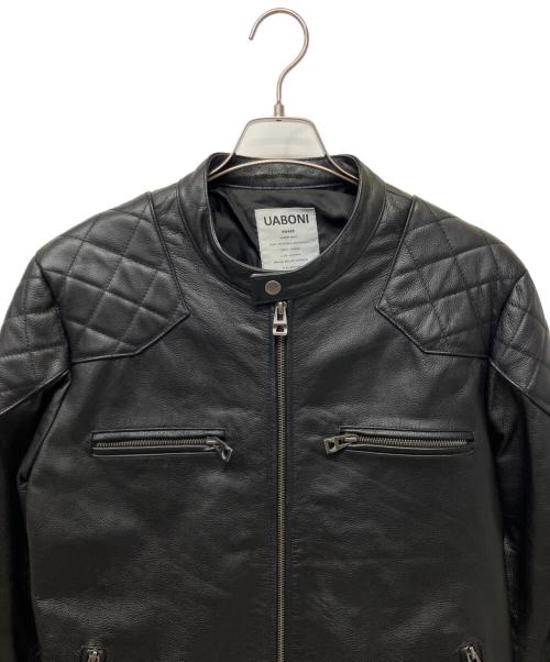uaboni（ユアボニ）UABONI (ユアボニ) シングルライダースジャケット ブラック サイズ:52の古着・服飾アイテム