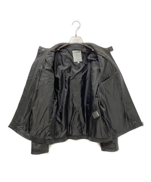 uaboni（ユアボニ）UABONI (ユアボニ) シングルライダースジャケット ブラック サイズ:52の古着・服飾アイテム