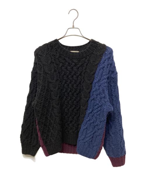 FORSOMEONE（フォーサムワン）FORSOMEONE (フォーサムワン) CB ARAN KNIT 2.0 ブラック サイズ:46の古着・服飾アイテム