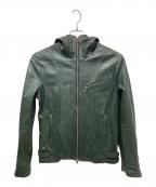 EDGEエッジ）の古着「ラムレザージャケット」｜グリーン