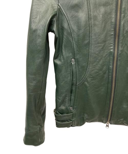 EDGE（エッジ）EDGE (エッジ) ラムレザージャケット グリーン サイズ:Lの古着・服飾アイテム