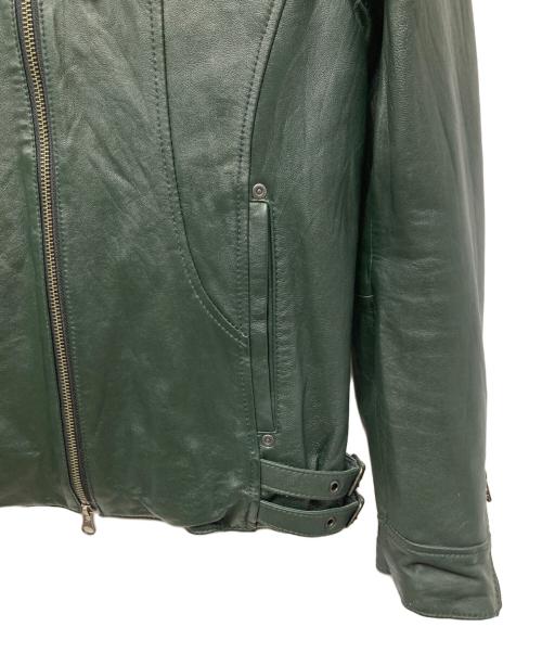 EDGE（エッジ）EDGE (エッジ) ラムレザージャケット グリーン サイズ:Lの古着・服飾アイテム