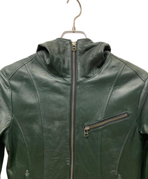 EDGE（エッジ）EDGE (エッジ) ラムレザージャケット グリーン サイズ:Lの古着・服飾アイテム