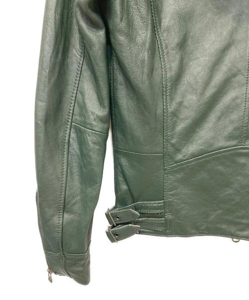 EDGE（エッジ）EDGE (エッジ) ラムレザージャケット グリーン サイズ:Lの古着・服飾アイテム