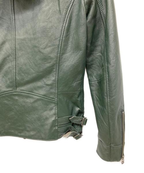 EDGE（エッジ）EDGE (エッジ) ラムレザージャケット グリーン サイズ:Lの古着・服飾アイテム