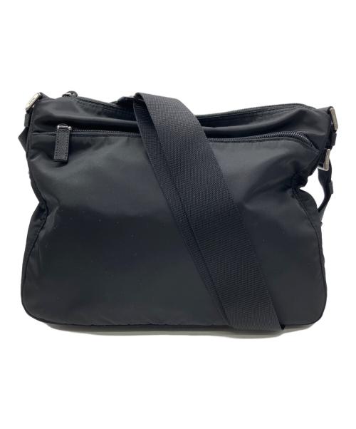 PRADA（プラダ）PRADA (プラダ) Re-Nylonサフィアーノレザーショルダーバッグ ブラックの古着・服飾アイテム