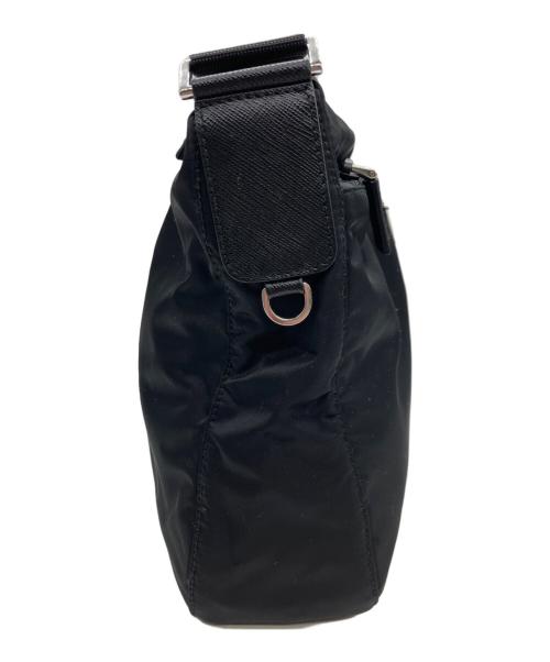 PRADA（プラダ）PRADA (プラダ) Re-Nylonサフィアーノレザーショルダーバッグ ブラックの古着・服飾アイテム