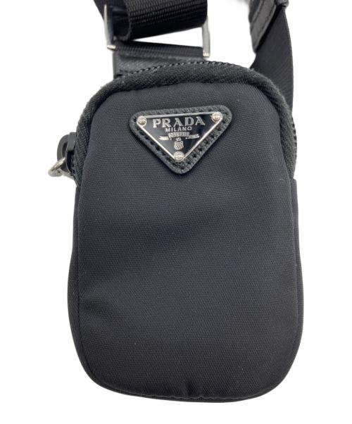 PRADA（プラダ）PRADA (プラダ) Re-Nylonサフィアーノレザーショルダーバッグ ブラックの古着・服飾アイテム
