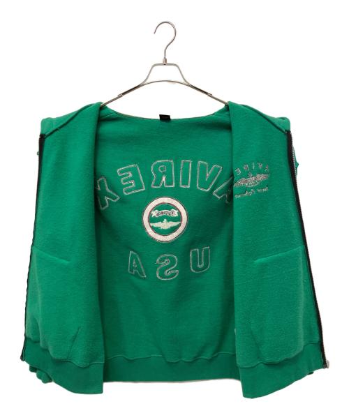 AVIREX（アヴィレックス）AVIREX (アヴィレックス) ジップパーカー グリーン サイズ:2XLの古着・服飾アイテム