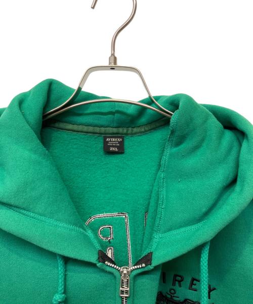 AVIREX（アヴィレックス）AVIREX (アヴィレックス) ジップパーカー グリーン サイズ:2XLの古着・服飾アイテム