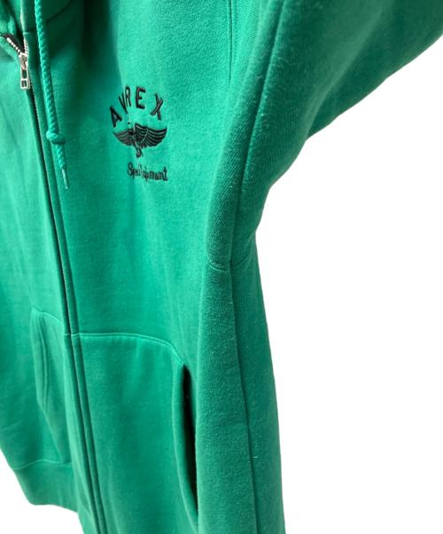 AVIREX（アヴィレックス）AVIREX (アヴィレックス) ジップパーカー グリーン サイズ:2XLの古着・服飾アイテム