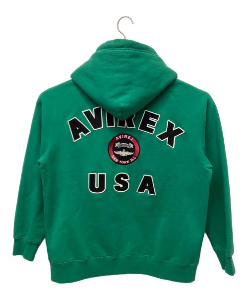 AVIREX（アヴィレックス）AVIREX (アヴィレックス) ジップパーカー グリーン サイズ:2XLの古着・服飾アイテム