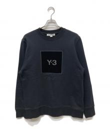 Y-3（ワイスリー）の古着「SQUARE LOGO CREW SWEATSHIRT」｜ブラック