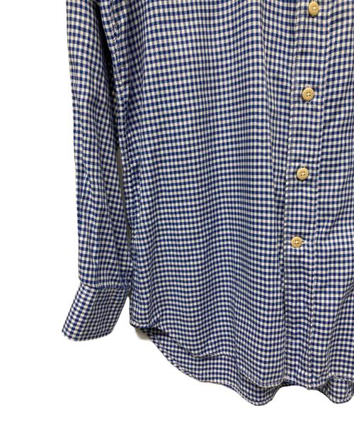 45rpm（45アールピーエム）45rpm (45アールピーエム) 長袖シャツ ブルー×ホワイト サイズ:Lの古着・服飾アイテム