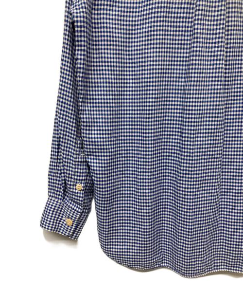 45rpm（45アールピーエム）45rpm (45アールピーエム) 長袖シャツ ブルー×ホワイト サイズ:Lの古着・服飾アイテム