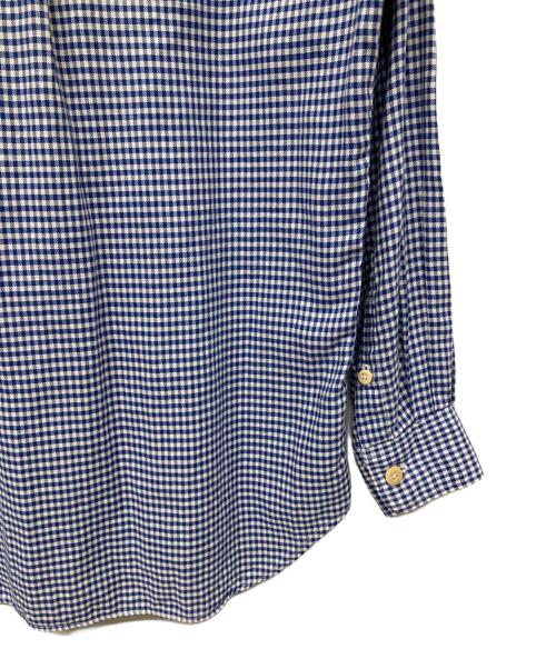 45rpm（45アールピーエム）45rpm (45アールピーエム) 長袖シャツ ブルー×ホワイト サイズ:Lの古着・服飾アイテム