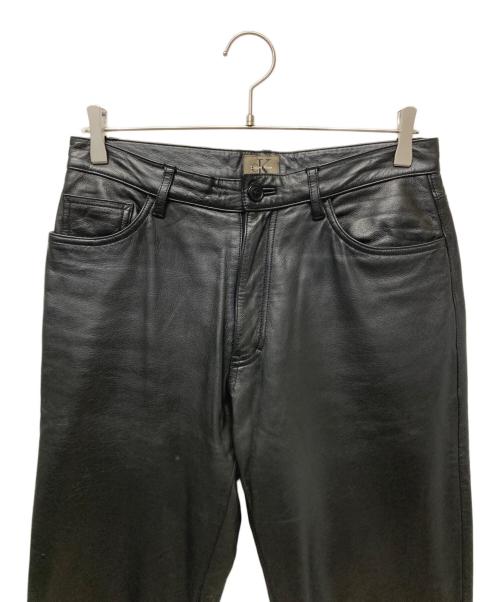 Calvin Klein（カルバンクライン）Calvin Klein (カルバンクライン) レザーパンツ ブラック サイズ:W31の古着・服飾アイテム