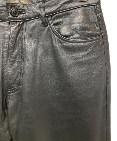 Calvin Klein（カルバンクライン）Calvin Klein (カルバンクライン) レザーパンツ ブラック サイズ:W31の古着・服飾アイテム