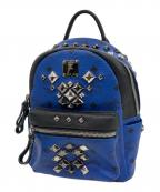 MCMエムシーエム）の古着「スタッズリュック」｜ブルー