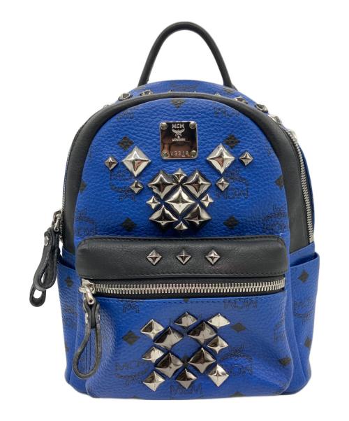 MCM（エムシーエム）MCM (エムシーエム) スタッズリュック ブルーの古着・服飾アイテム