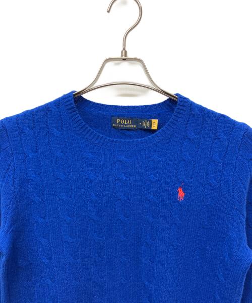 POLO RALPH LAUREN（ポロ・ラルフローレン）POLO RALPH LAUREN (ポロ・ラルフローレン) 厚手ニット ブルー サイズ:Mの古着・服飾アイテム