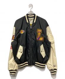 ALPHA×New Era（アルファ×ニューエラ）の古着「ジップブルゾン」｜ブラック×アイボリー