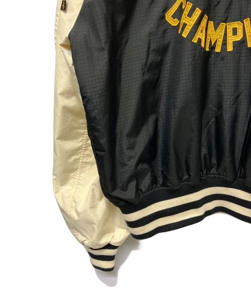 ALPHA（アルファ）ALPHA (アルファ) New Era (ニューエラ) ジップブルゾン ブラック×アイボリー サイズ:Lの古着・服飾アイテム