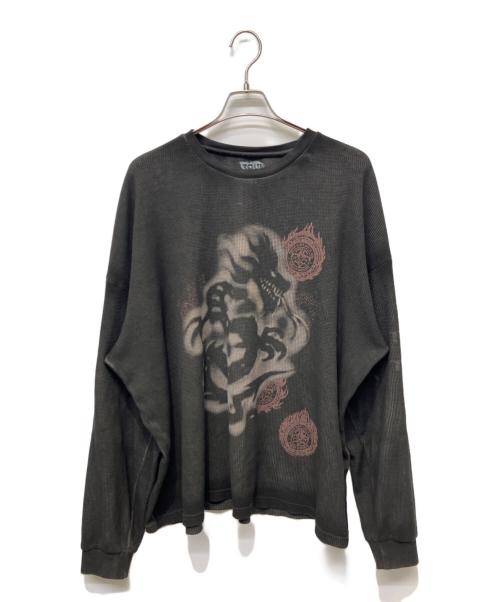 Travis Scott（トラヴィススコット）TRAVIS SCOTT (トラヴィススコット) サーマルカットソー ブラック サイズ:XLの古着・服飾アイテム