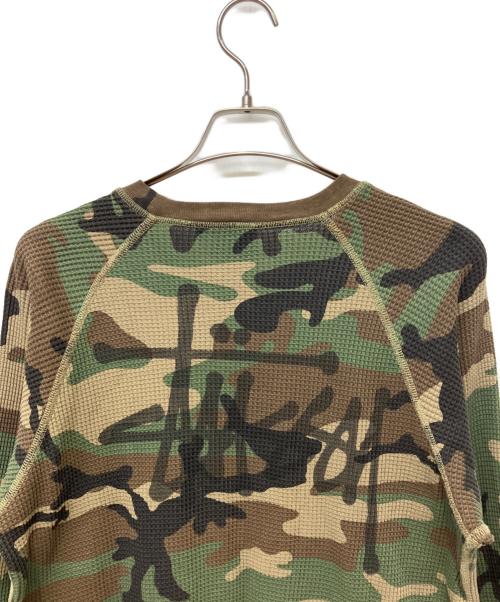 stussy（ステューシー）stussy (ステューシー) Raglan Thermal Basic Stock Bone グリーン サイズ:Mの古着・服飾アイテム