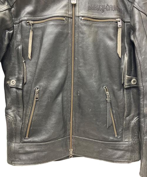 HARLEY-DAVIDSON（ハーレーダビッドソン）HARLEY-DAVIDSON (ハーレーダビッドソン) シングルライダースジャケット ブラック サイズ:Sの古着・服飾アイテム