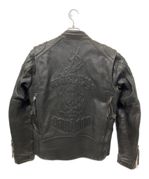 HARLEY-DAVIDSON（ハーレーダビッドソン）HARLEY-DAVIDSON (ハーレーダビッドソン) シングルライダースジャケット ブラック サイズ:Sの古着・服飾アイテム