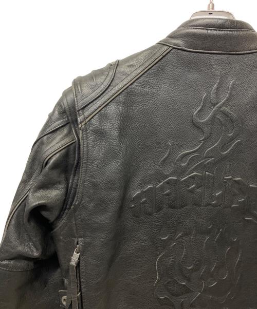 HARLEY-DAVIDSON（ハーレーダビッドソン）HARLEY-DAVIDSON (ハーレーダビッドソン) シングルライダースジャケット ブラック サイズ:Sの古着・服飾アイテム