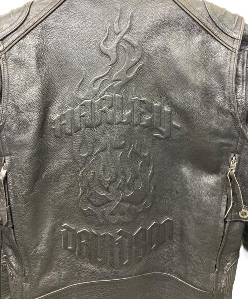 HARLEY-DAVIDSON（ハーレーダビッドソン）HARLEY-DAVIDSON (ハーレーダビッドソン) シングルライダースジャケット ブラック サイズ:Sの古着・服飾アイテム