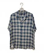 Schottショット）の古着「OMBRE PLAID SS SHIRT」｜グレー×ブルー