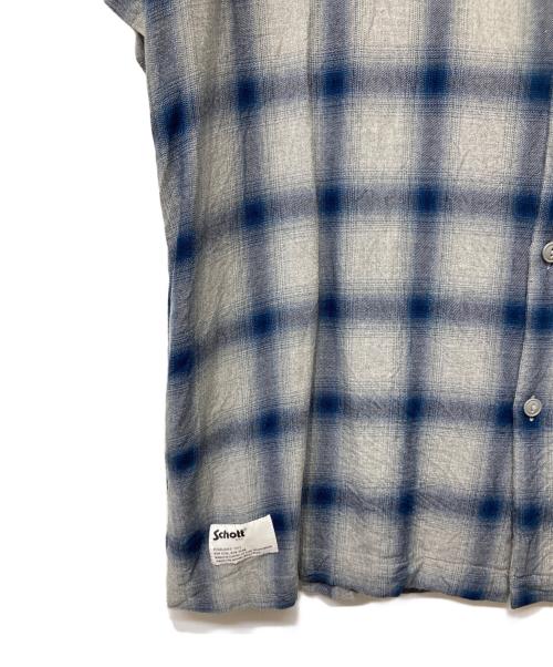Schott（ショット）Schott (ショット) OMBRE PLAID SS SHIRT グレー×ブルー サイズ:2XLの古着・服飾アイテム
