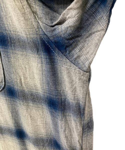 Schott（ショット）Schott (ショット) OMBRE PLAID SS SHIRT グレー×ブルー サイズ:2XLの古着・服飾アイテム