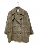 Spick and Spanスピック＆スパン）の古着「Wスライバーチェックハーフコート」｜ブラウン