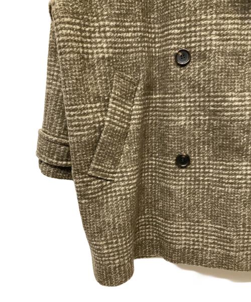 Spick and Span（スピック＆スパン）Spick and Span (スピック＆スパン) Wスライバーチェックハーフコート ブラウン サイズ:38の古着・服飾アイテム