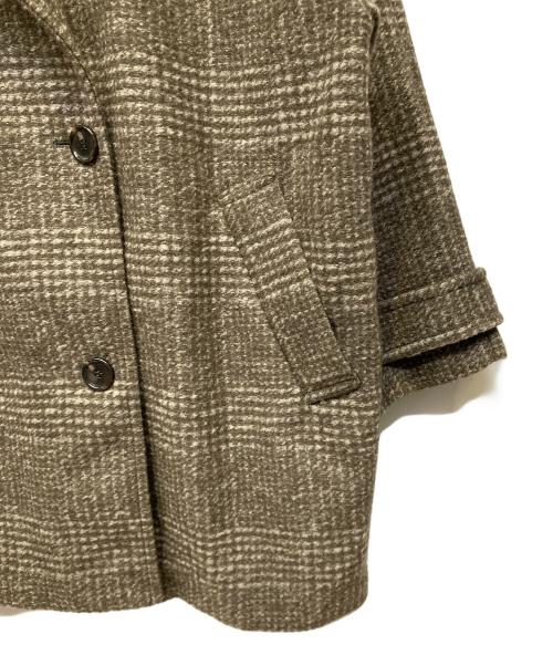 Spick and Span（スピック＆スパン）Spick and Span (スピック＆スパン) Wスライバーチェックハーフコート ブラウン サイズ:38の古着・服飾アイテム