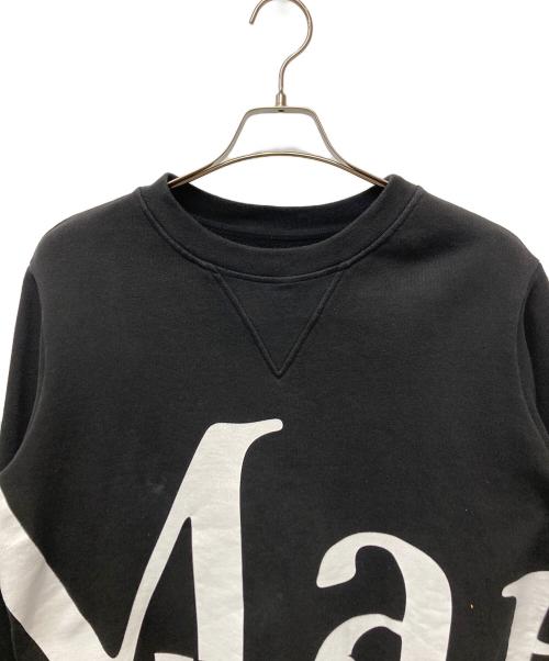Maison Margiela（メゾンマルジェラ）Maison Margiela (メゾンマルジェラ) ロゴプリントスウェットトレーナー ブラック サイズ:Lの古着・服飾アイテム